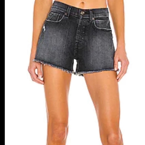 NWT [7 For All Mankind] Monroe Short in Eclipse Black Women’s‎ Size 26 Cutoff - Picture 1 of 8